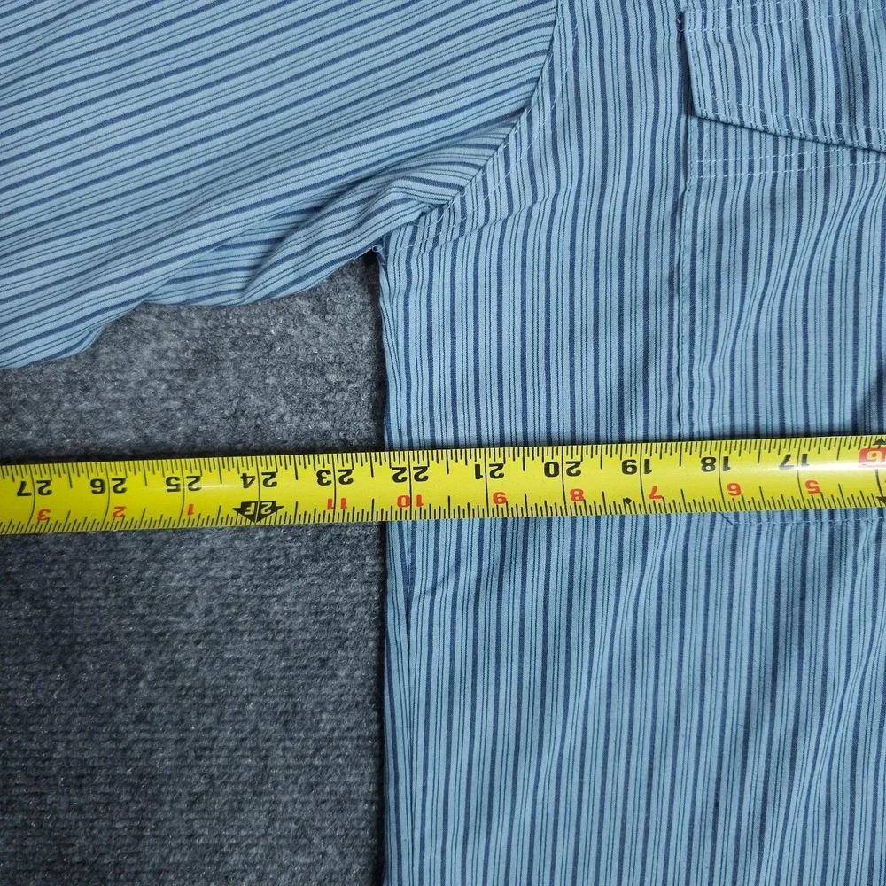Vintage Levis Silver Label Shirt Mens Medium M Blue Grey Striped Button Down 90s